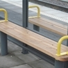 Freestanding bench Standard with 2 handles, Lidköping´s Travel Centre
